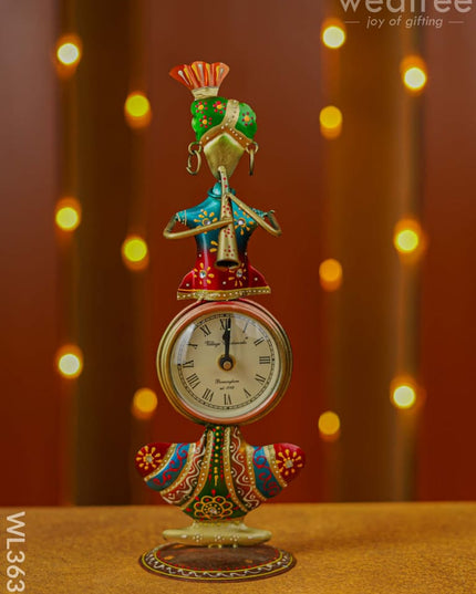 Handpainted Musician Clock Showpiece - Wl3639 Metal Decor Utility