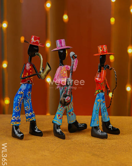 Handpainted Musician Set - 3 Wl3658 Metal Decor Showpiece