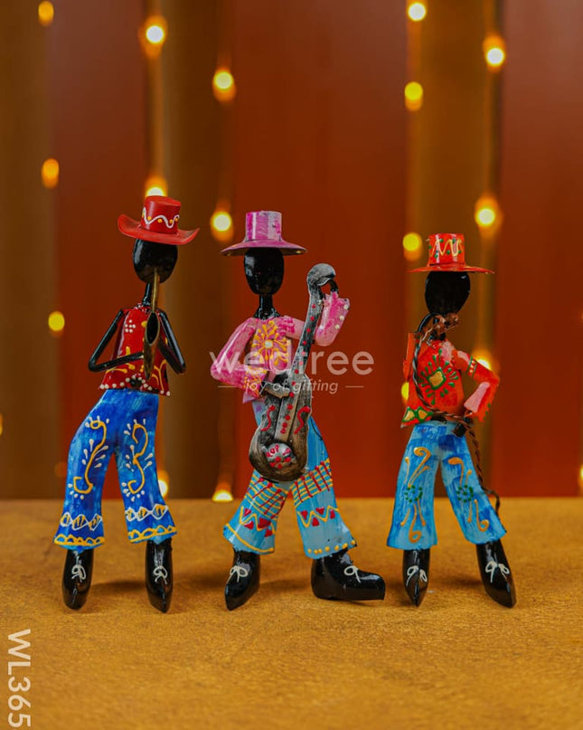 Handpainted Musician Set - 3 Wl3658 Metal Decor Showpiece