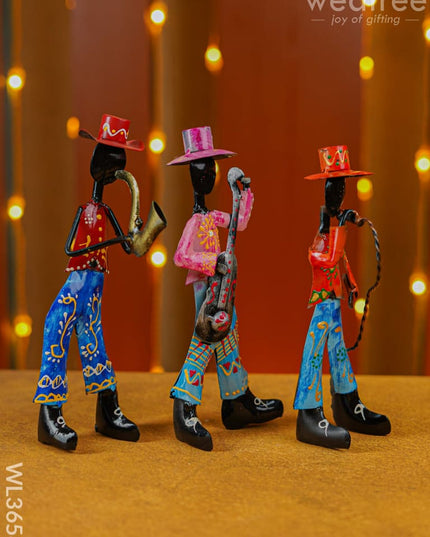Handpainted Musician Set - 3 Wl3658 Metal Decor Showpiece