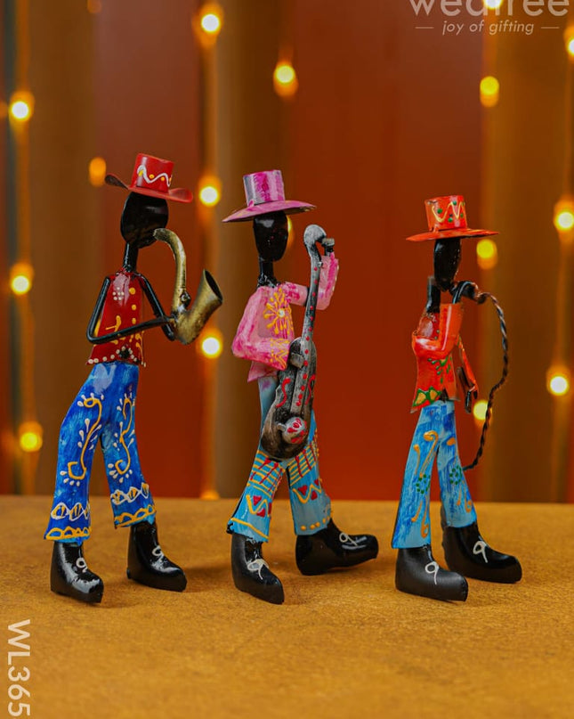 Handpainted Musician Set - 3 Wl3658 Metal Decor Showpiece