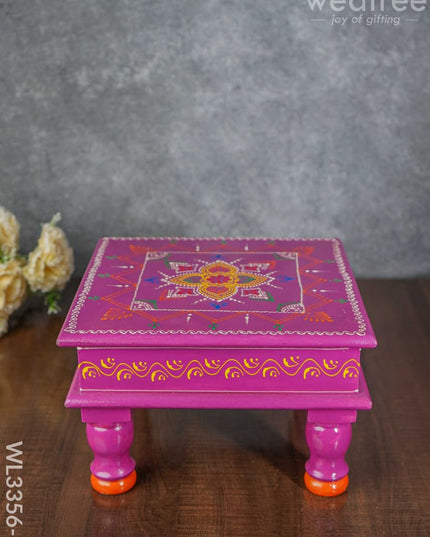 Handpainted Wooden Manai - Wl3356 10X10 Inch Stools