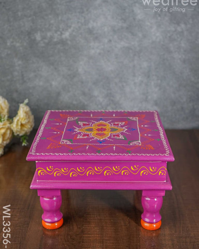 Handpainted Wooden Manai - Wl3356 10X10 Inch Stools