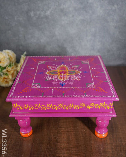Handpainted Wooden Manai - Wl3356 12X12 Inch Stools