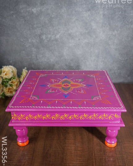 Handpainted Wooden Manai - Wl3356 15X15 Inch Stools