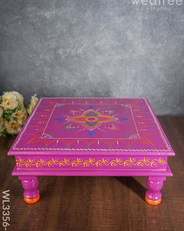 Handpainted Wooden Manai - Wl3356 15X15 Inch Stools