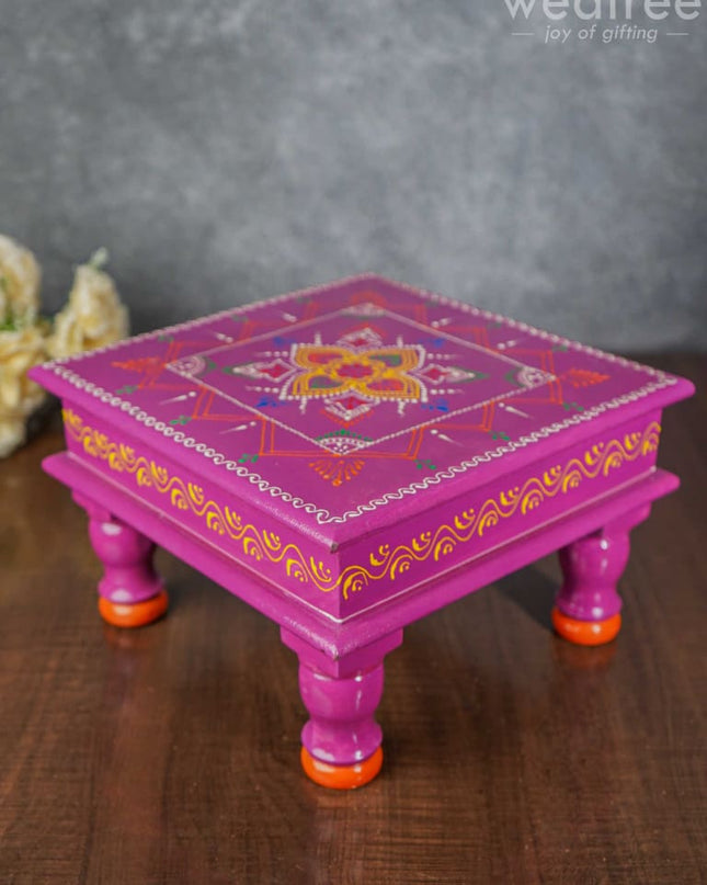Handpainted Wooden Manai - Wl3356 Stools
