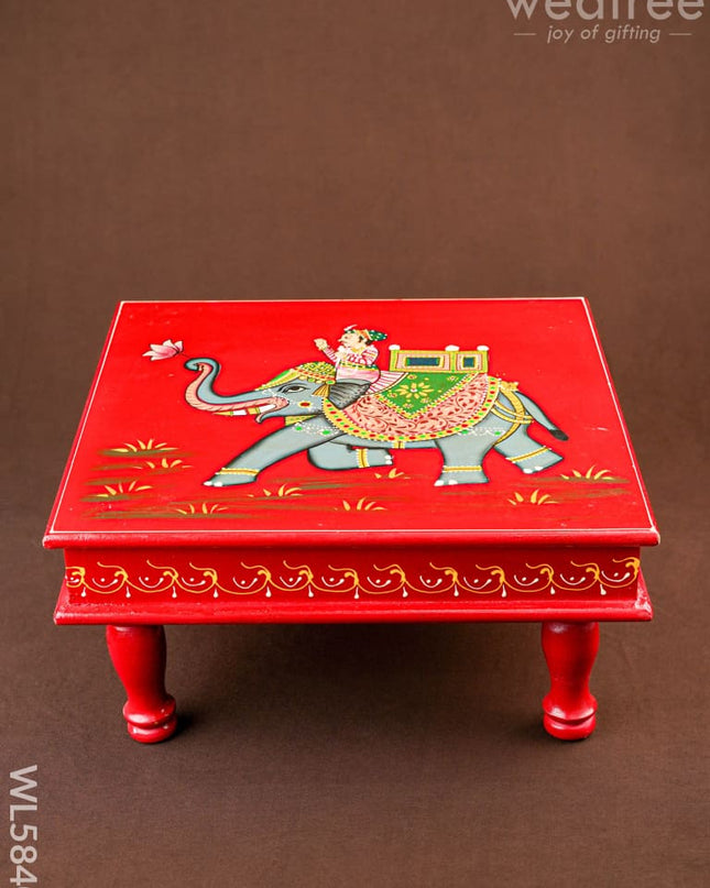 Handpainted Wooden Manai - Elephant - 15 inch - WL5840 - Wooden Decor