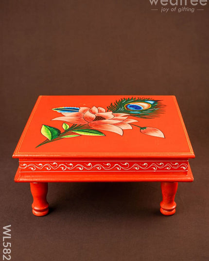 Handpainted Wooden Manai - Floral - 15 inch - WL5827 - Wooden Decor