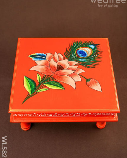 Handpainted Wooden Manai - Floral - 15 inch - WL5827 - Wooden Decor