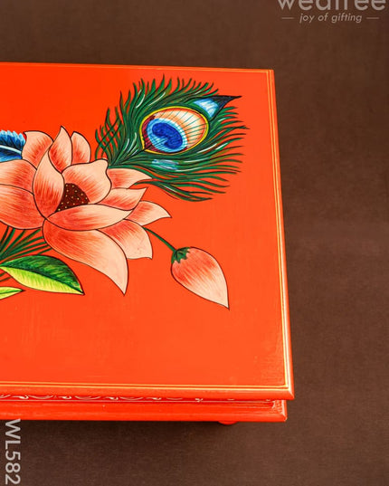 Handpainted Wooden Manai - Floral - 15 inch - WL5827 - Wooden Decor