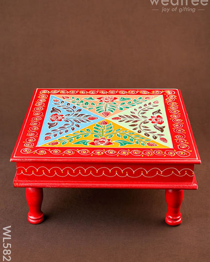 Handpainted Wooden Manai - Floral - 15 inch - WL5829 - Wooden Decor