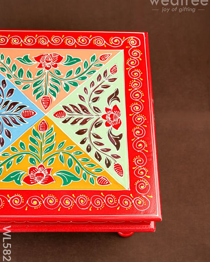 Handpainted Wooden Manai - Floral - 15 inch - WL5829 - Wooden Decor