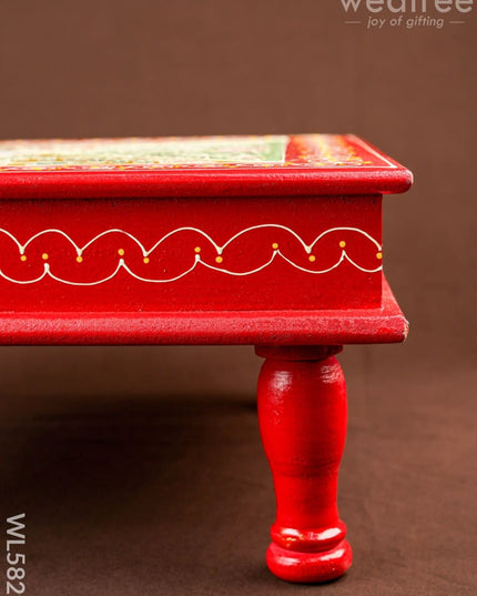Handpainted Wooden Manai - Floral - 15 inch - WL5829 - Wooden Decor