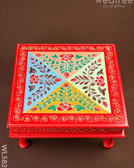 Handpainted Wooden Manai - Floral - 15 inch - WL5829 - Wooden Decor