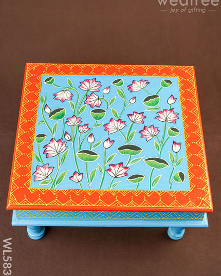 Handpainted Wooden Manai - Floral - 15 inch - WL5830 - Wooden Decor