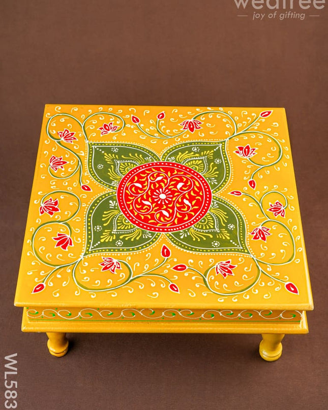 Handpainted Wooden Manai - Floral - 15 inch - WL5831 - Wooden Decor