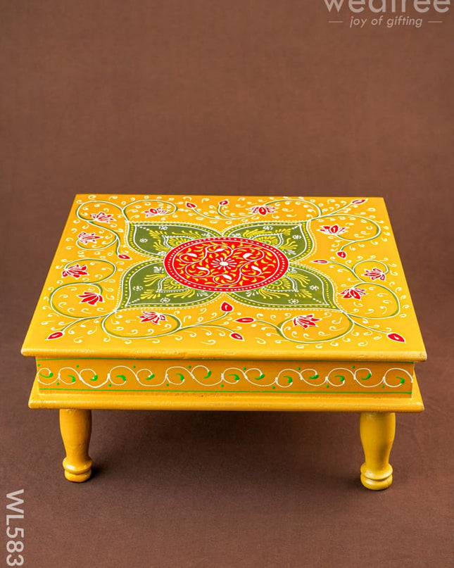 Handpainted Wooden Manai - Floral - 15 inch - WL5831 - Wooden Decor
