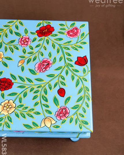 Handpainted Wooden Manai - Floral - 15 inch - WL5833 - Wooden Decor