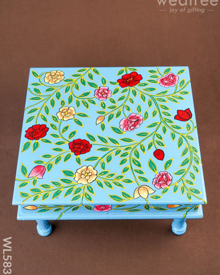 Handpainted Wooden Manai - Floral - 15 inch - WL5833 - Wooden Decor