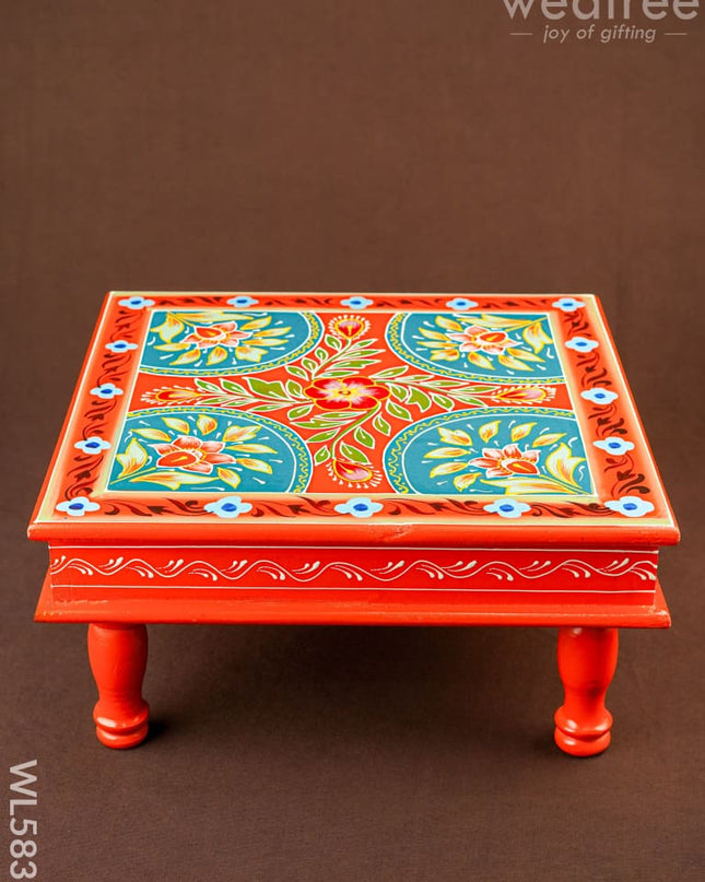 Handpainted Wooden Manai - Floral - 15 inch - WL5835 - Wooden Decor