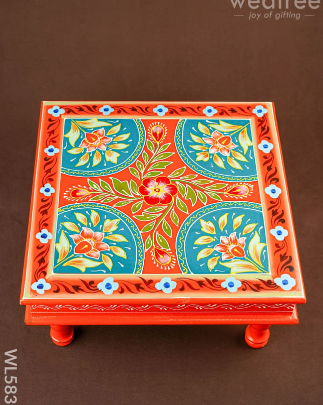 Handpainted Wooden Manai - Floral - 15 inch - WL5835 - Wooden Decor