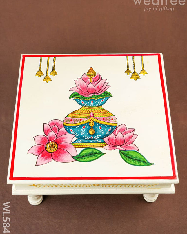 Handpainted Wooden Manai - Kalash - 15 inch - WL5841 - Wooden Decor