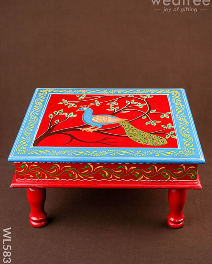 Handpainted Wooden Manai - Peacock - 15 inch - WL5836 - Wooden Decor