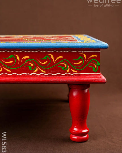 Handpainted Wooden Manai - Peacock - 15 inch - WL5836 - Wooden Decor