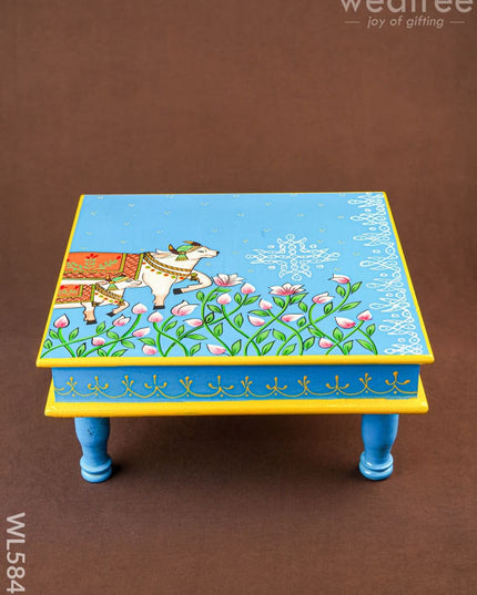 Handpainted Wooden Manai - Pichwai - 15 inch - WL5843 - Wooden Decor