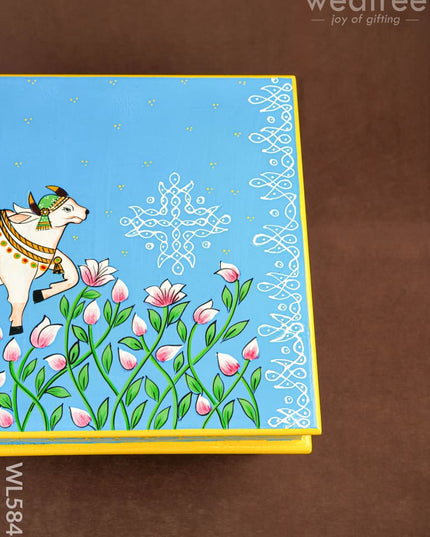 Handpainted Wooden Manai - Pichwai - 15 inch - WL5843 - Wooden Decor