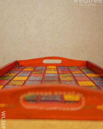 Handpainted Wooden Tray - Set Of 2 Wl3699 Utility
