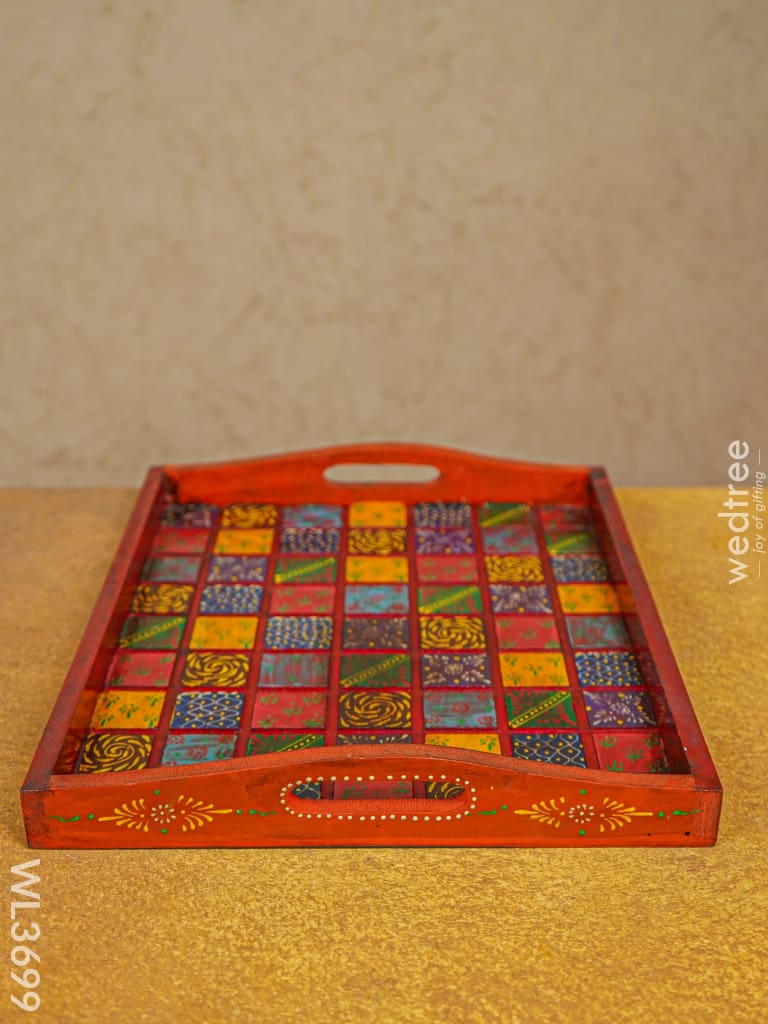 Handpainted Wooden Tray - Set Of 2 Wl3699 Utility