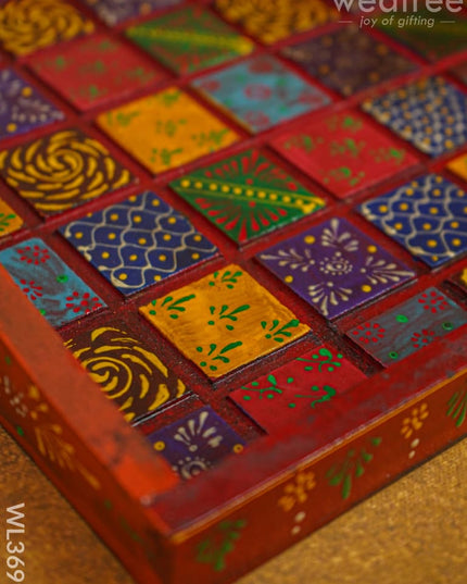 Handpainted Wooden Tray - Set Of 2 Wl3699 Utility