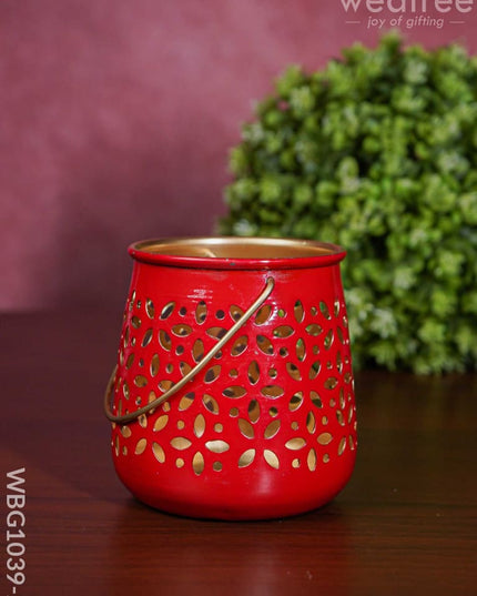 Hanging Jhaali T Light Holder - Wbg1039 Red Candles