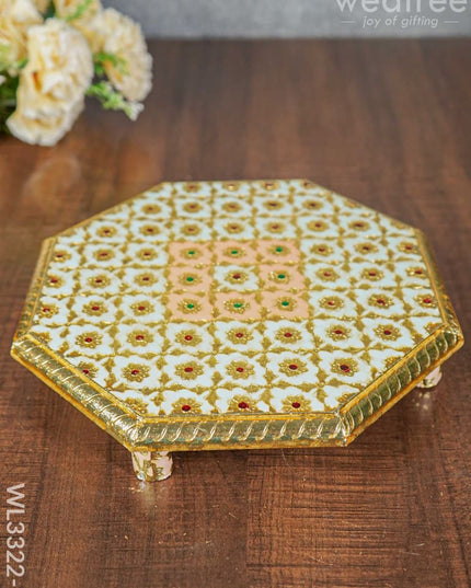 Hexagon Shaped Meenakari Manai - 10 X Inch Wl3322-2