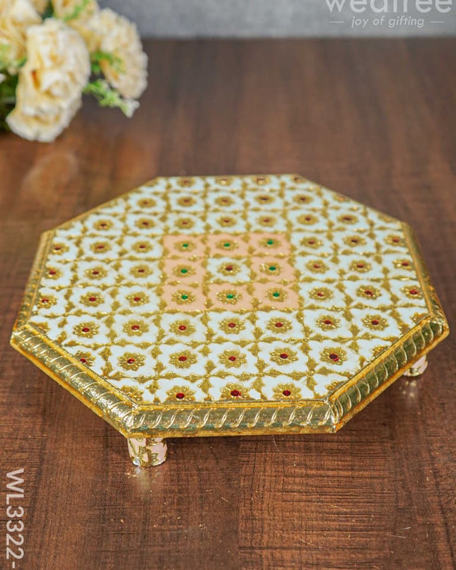 Hexagon Shaped Meenakari Manai - 10 X Inch Wl3322-2