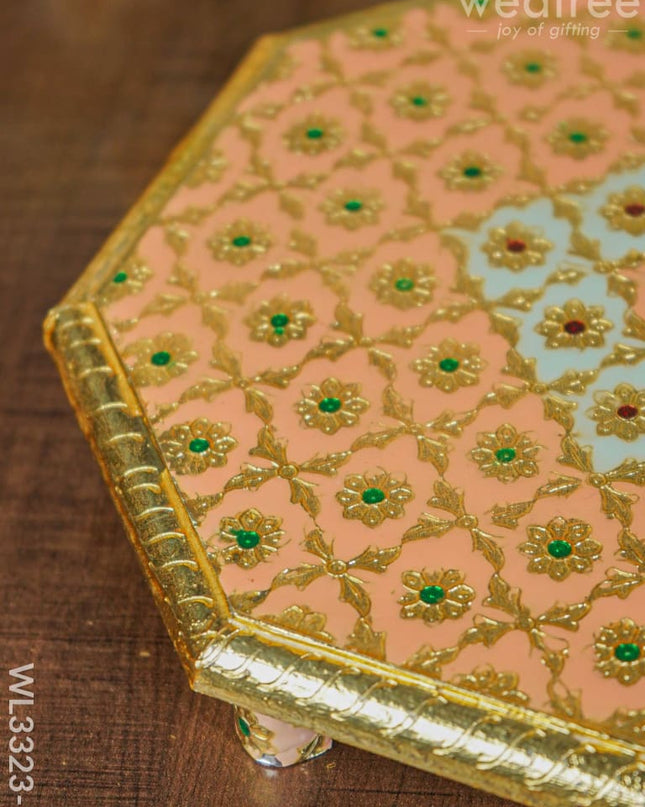Hexagon Shaped Meenakari Manai - 10 X Inch Wl3323-2