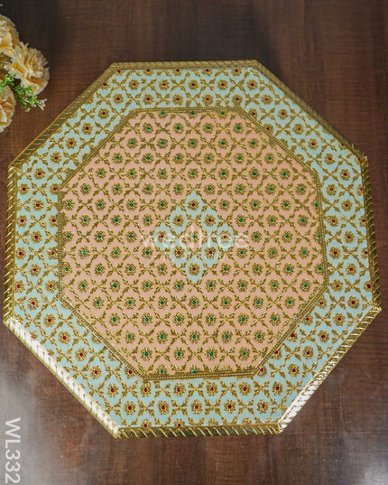 Hexagon Shaped Meenakari Manai - 18 X Inch Wl3321