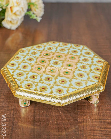 Hexagon Shaped Meenakari Manai - 8 X Inch Wl3322-1
