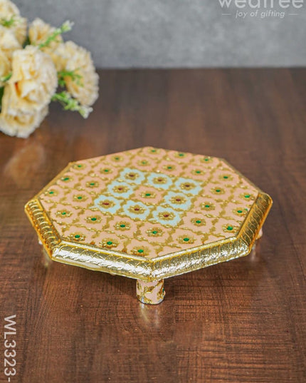 Hexagon Shaped Meenakari Manai - 8 X Inch Wl3323-1