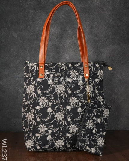 Ikkat Handbag With Purse - Wl2373 Regular Handbags