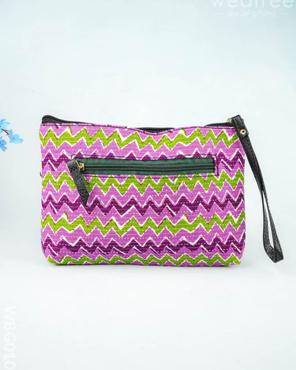 Ikkat Zipper Pouch - WBG0101 - Clutches & Purses