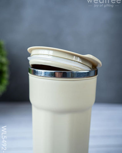 Insulated Mug with Lid - 6 inch - Beige - WL5492-1 - Bottles & mugs