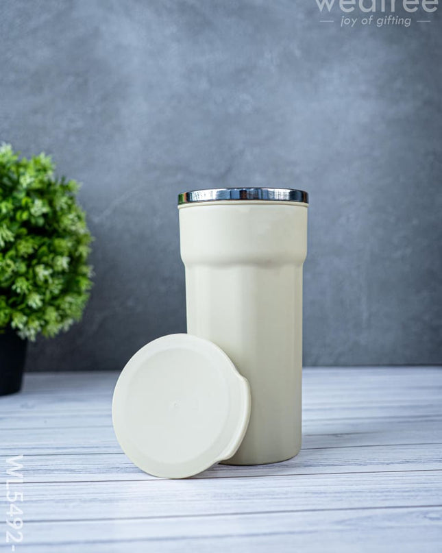Insulated Mug with Lid - 6 inch - Beige - WL5492-1 - Bottles & mugs