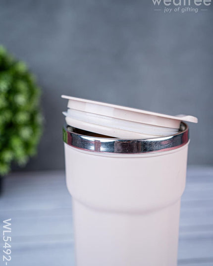 Insulated Mug with Lid - 6 inch - Pink - WL5492-3 - Bottles & mugs