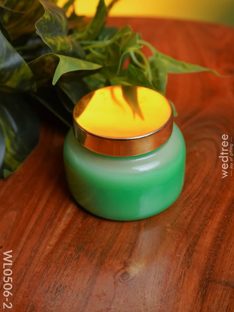 Iridescent Scented Soy Wax Jar (2.5 Inches) - Wl0506 Light Green Candles And Votives