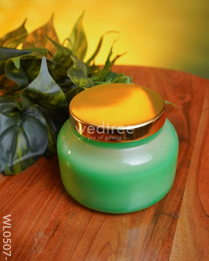 Iridescent Scented Soy Wax Jar (5 Inches) - Wl0507 Light Green Candles And Votives