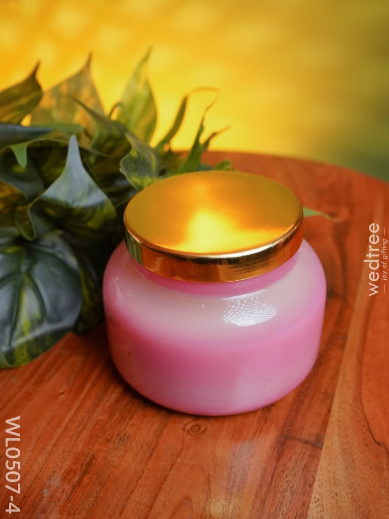 Iridescent Scented Soy Wax Jar (5 Inches) - Wl0507 Pink Candles And Votives