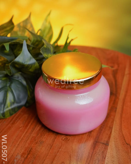 Iridescent Scented Soy Wax Jar (5 Inches) - Wl0507 Pink Candles And Votives